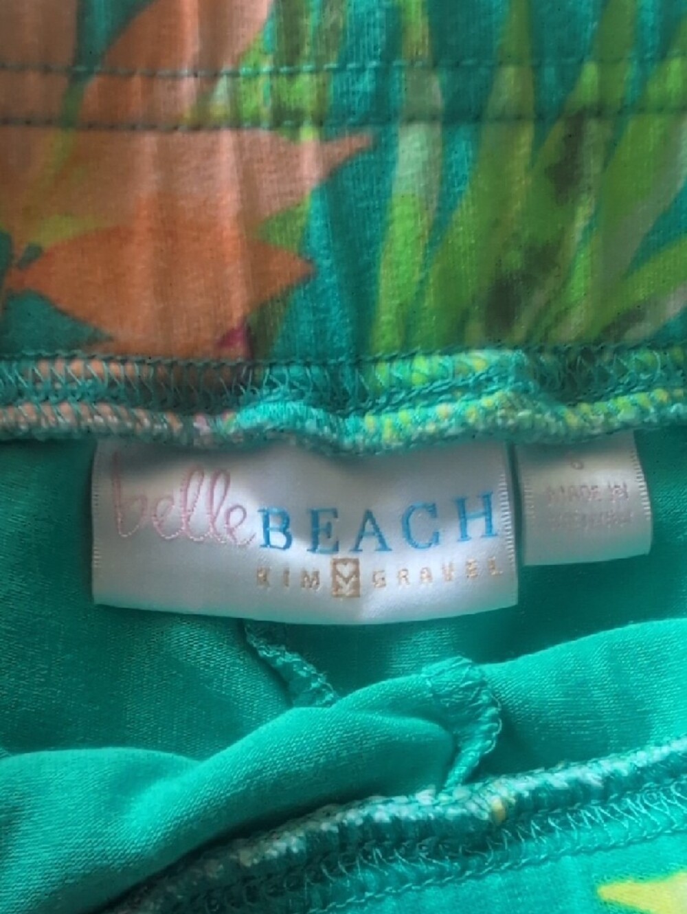 Belle by Kim Gravel Turquoise Floral Mini Skirt with Pink and Orange Accents - Picture 2 of 6